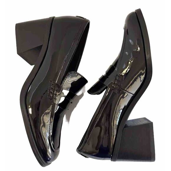 Marc Fisher KChris Penny Loafers Womens Size 6M Black Patent Leather Block Heel - Picture 12 of 13